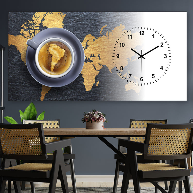 World Map - Digital Wall Clock